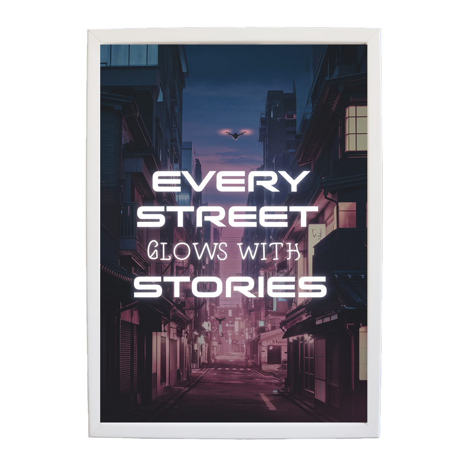 Cyber Glow District - Electric Nightscape Print