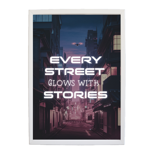 Cyber Glow District - Electric Nightscape Print