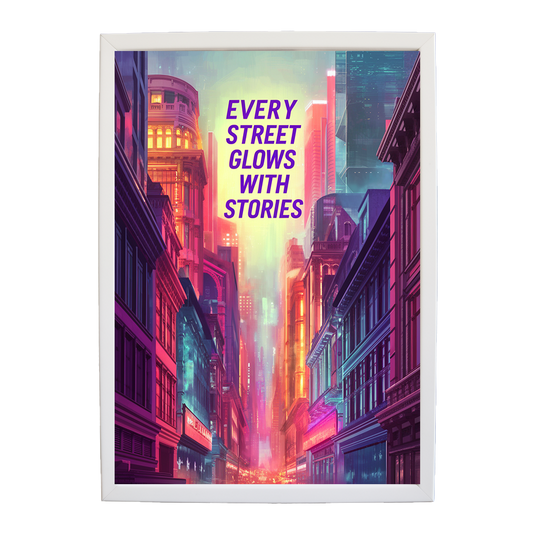 Cyber Glow District - Electric Nightscape Print