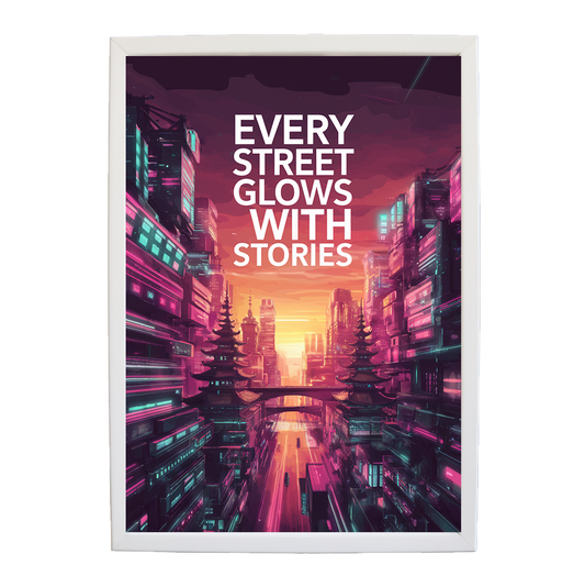 Skyline Dreams - Neon Cityscape Art Print