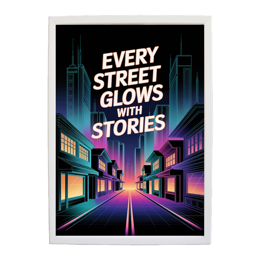 Retro Cyber Street - Neon Noir Print