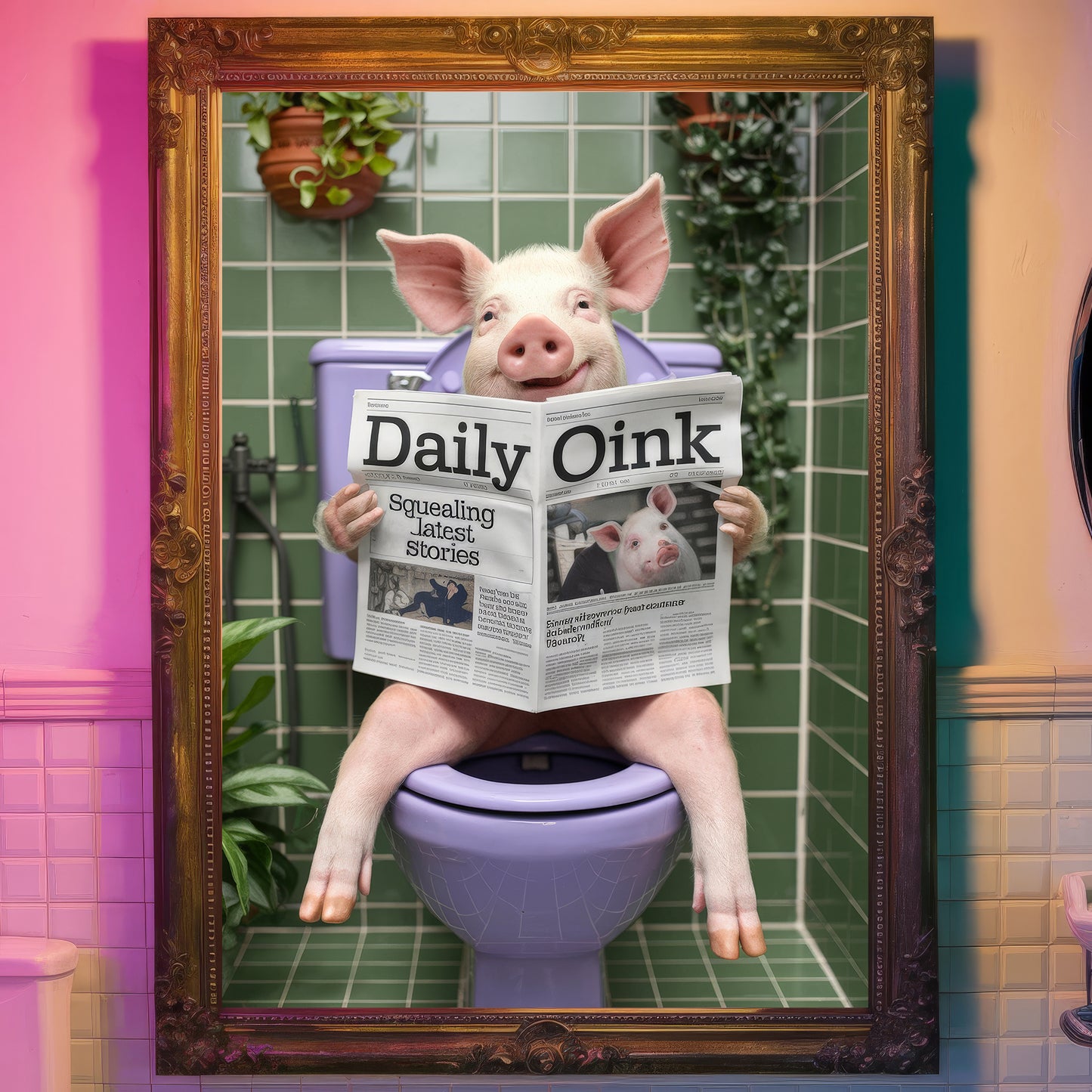 📰 The Daily Oink – Bathroom Critter Print 📰