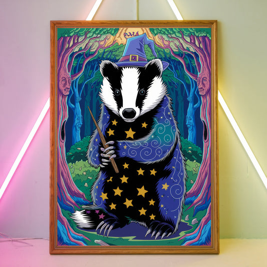 Funky Badger 10 Wall Art Poster Print