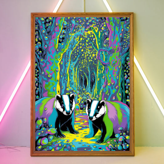 Funky Badger 3 Wall Art Poster Print