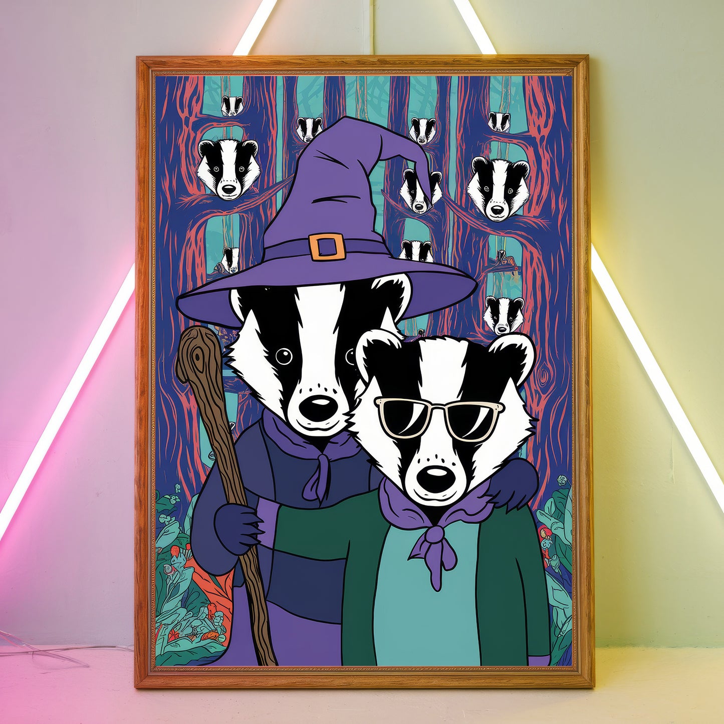 Funky Badger 5 Wall Art Poster Print