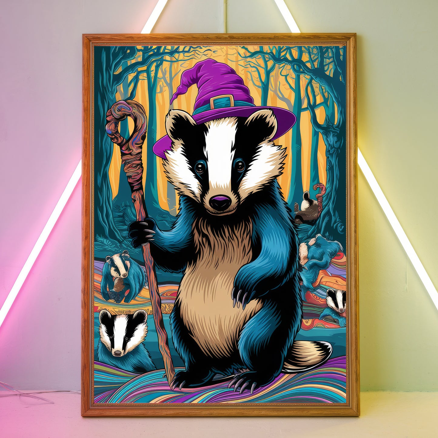 Funky Badger 6 Wall Art Poster Print