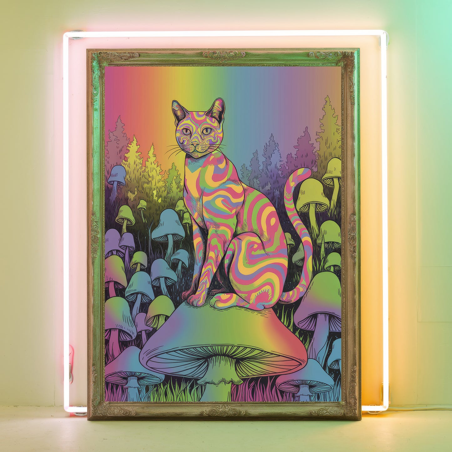 Funky Cat 7 Wall Art Poster Print