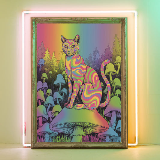 Funky Cat 7 Wall Art Poster Print