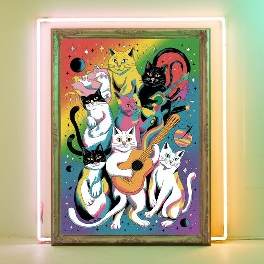 Funky Cat 9 Wall Art Poster Print