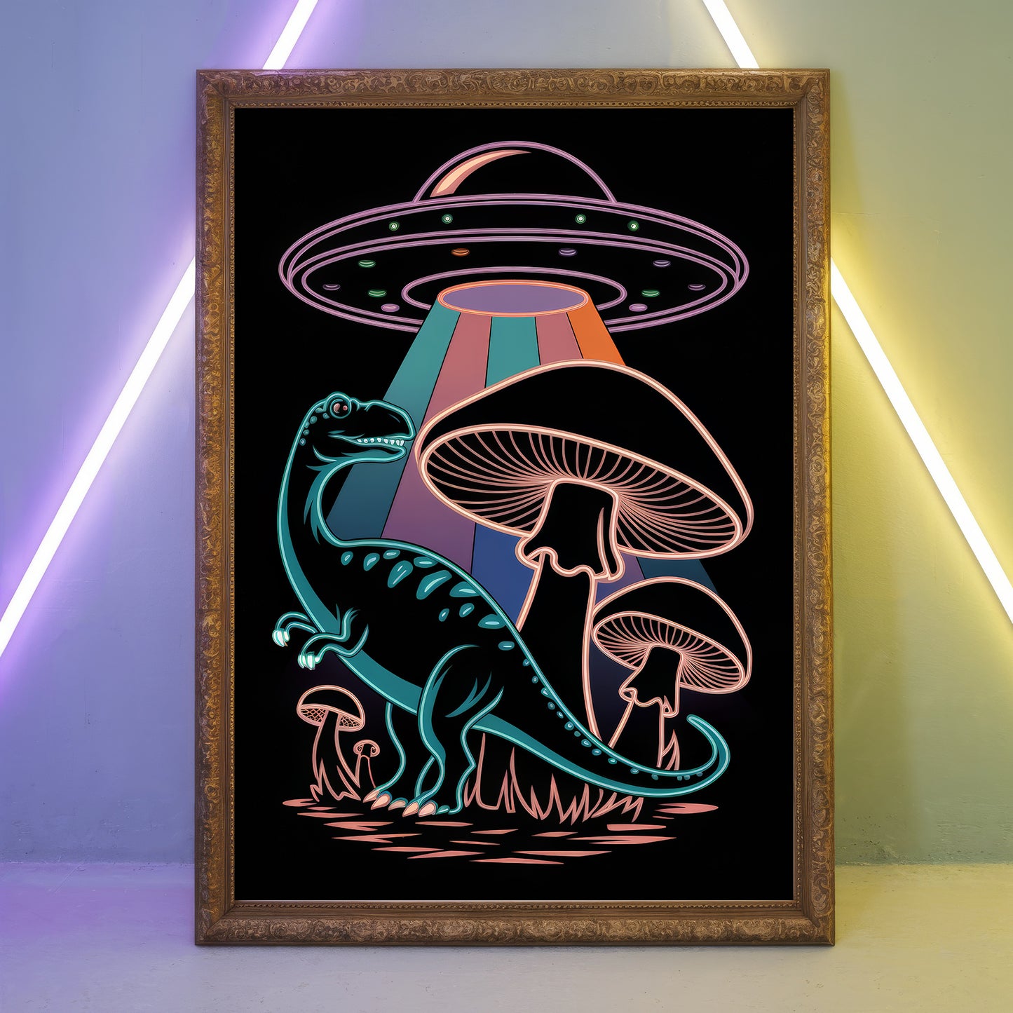 Funky Dinosaur 3 Wall Art Poster Print