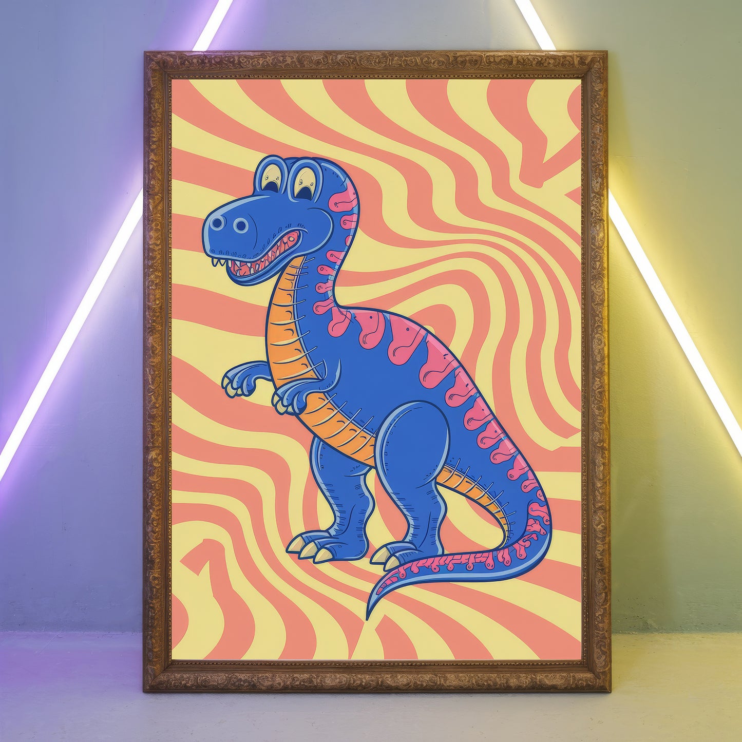 Funky Dinosaur 4 Wall Art Poster Print