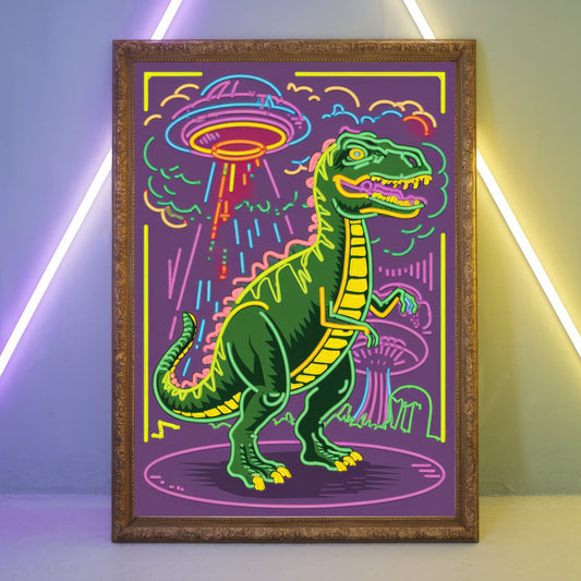 Funky Dinosaur 5 Wall Art Poster Print