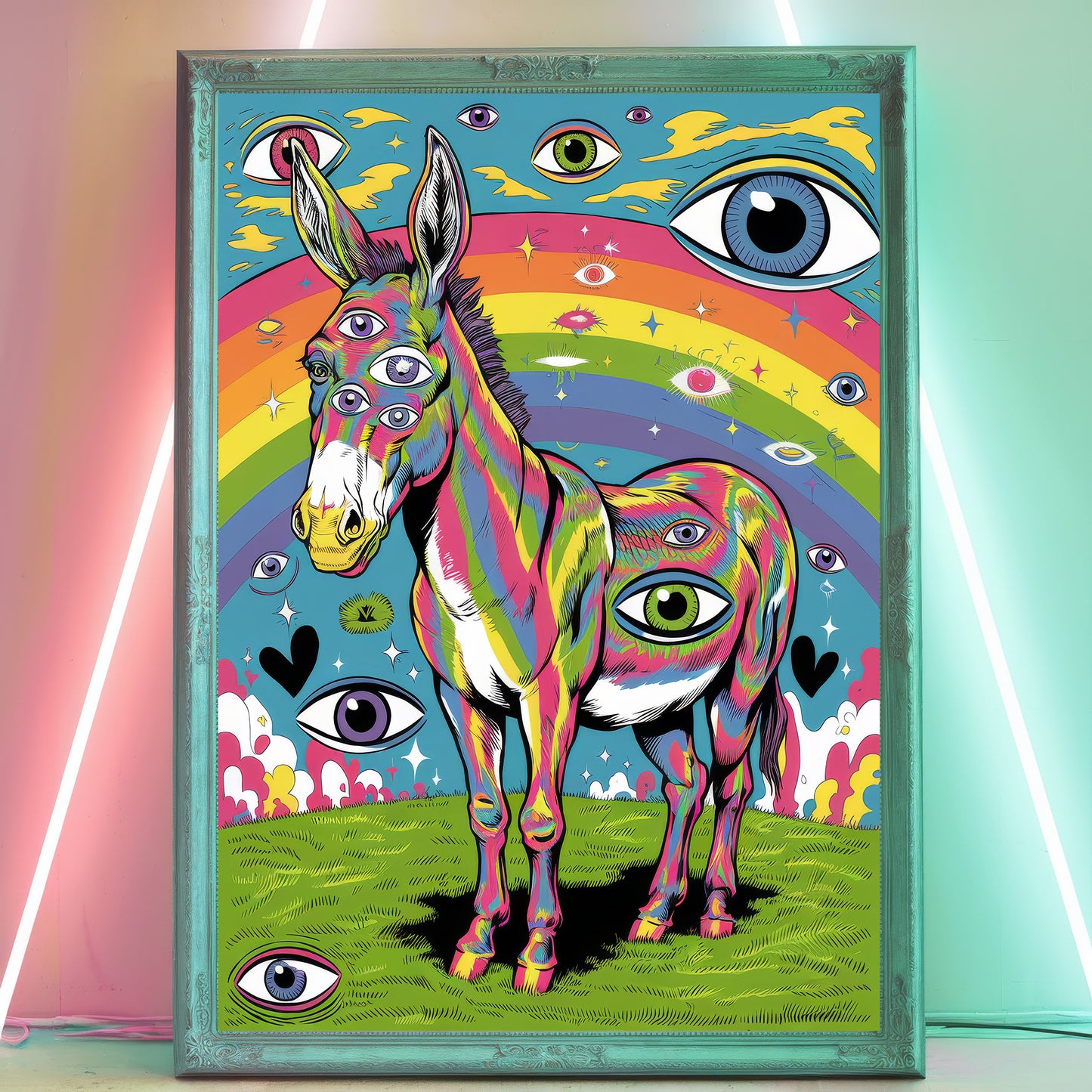 Funky Donkey 6 Wall Art Poster Print