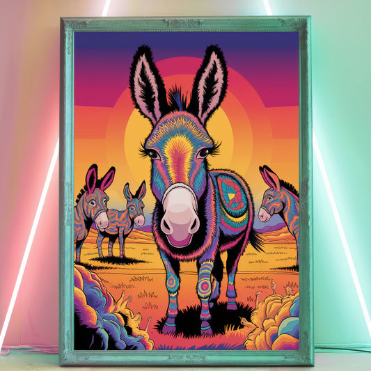 Funky Donkey 8 Wall Art Poster Print