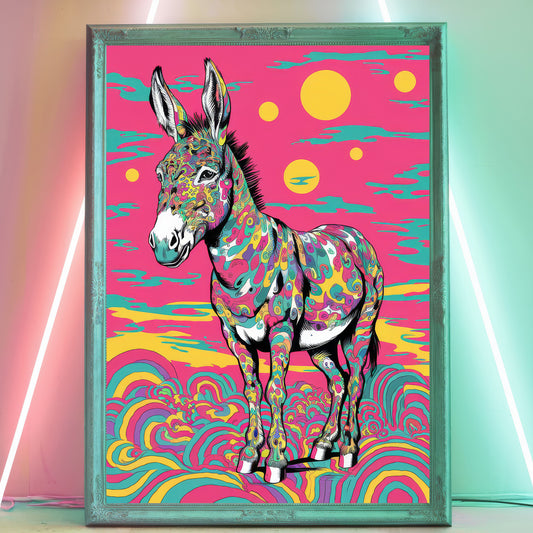 Funky Donkey 9 Wall Art Poster Print