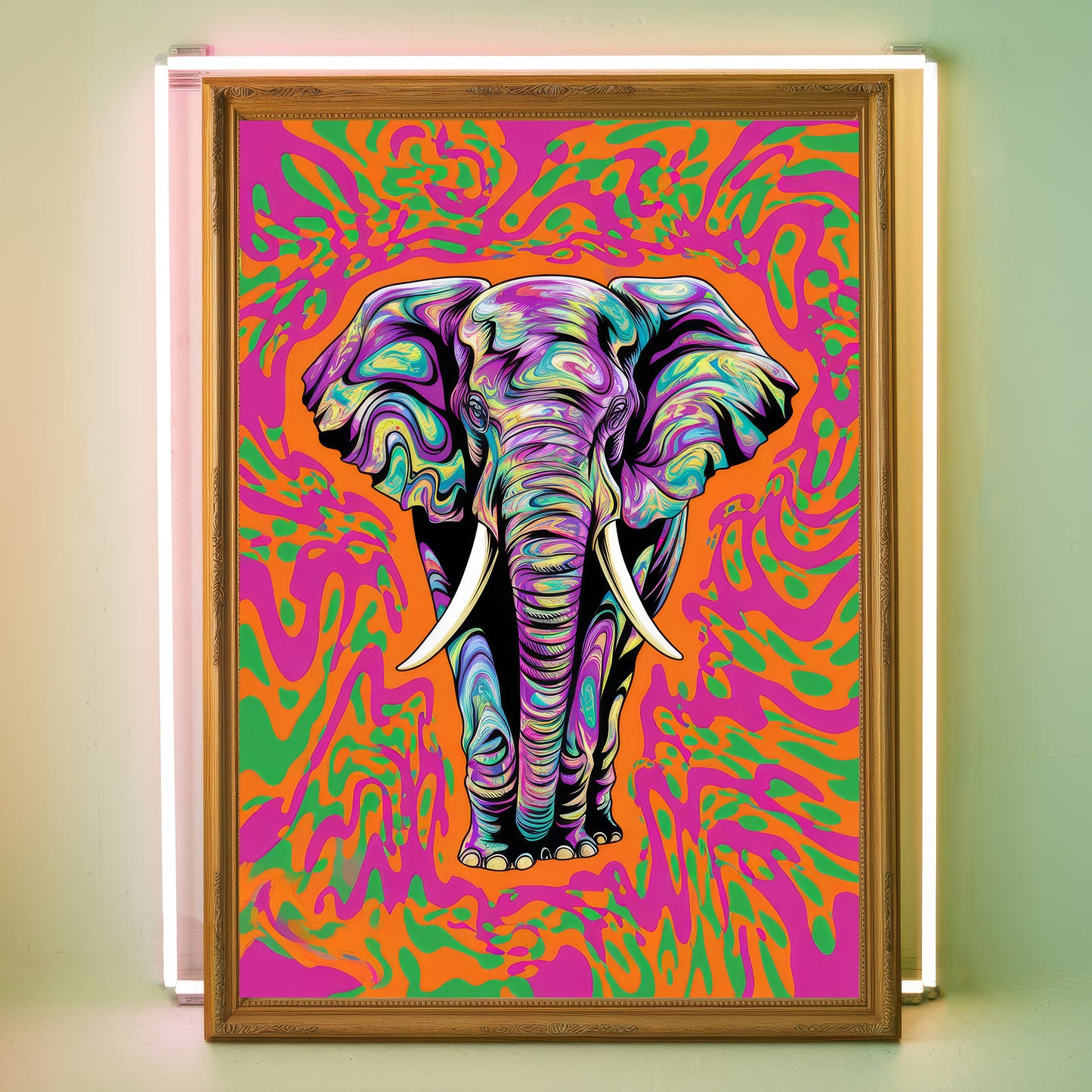 Funky Elephant 2 Wall Art Poster Print