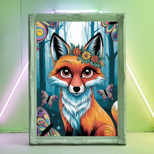 Funky Fox 3 Wall Art Poster Print