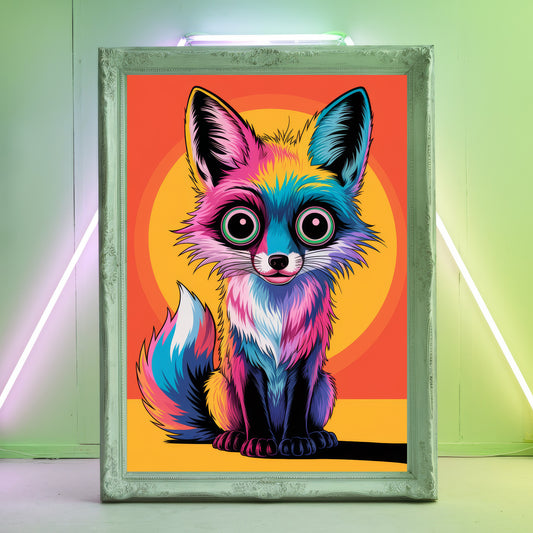 Funky Fox 4 Wall Art Poster Print