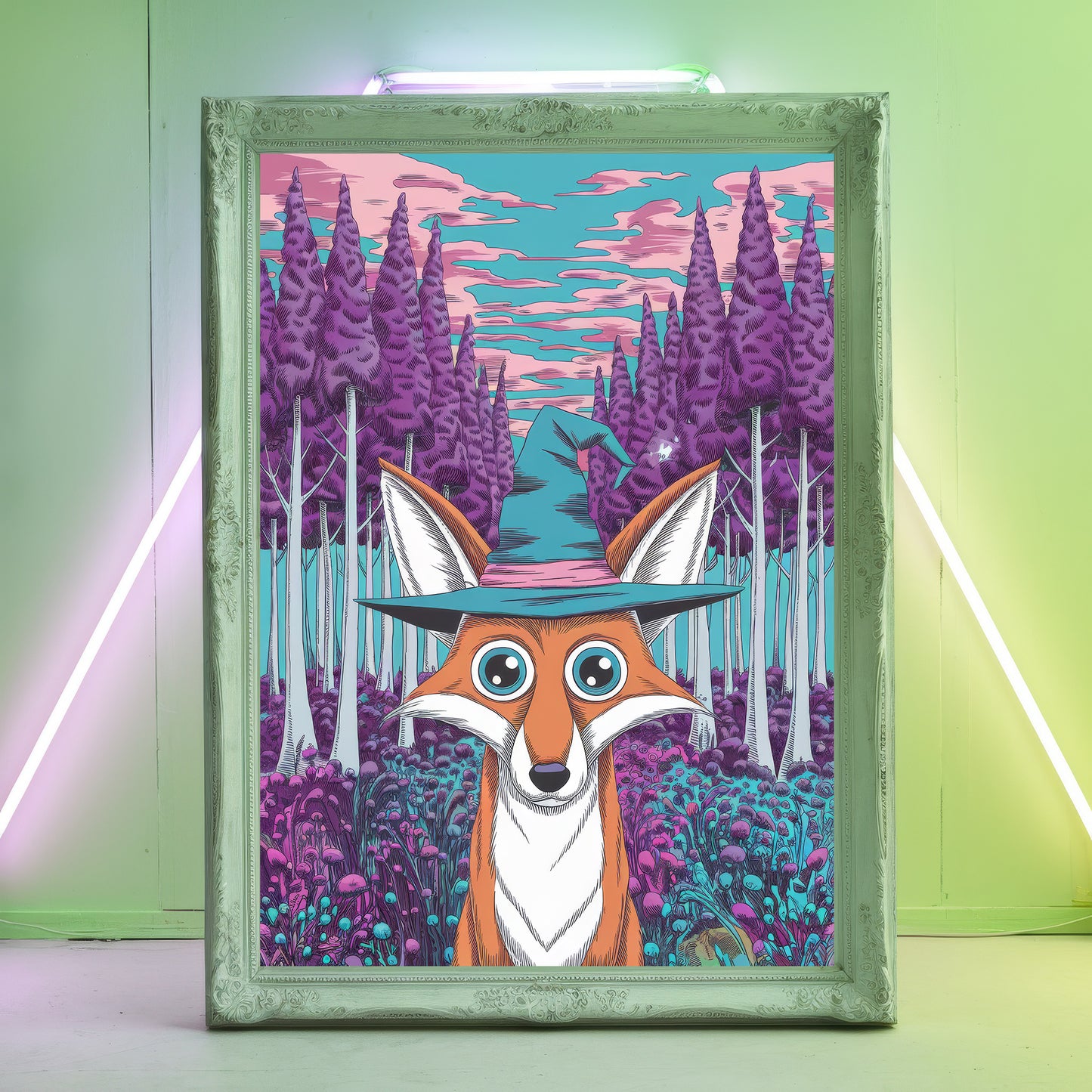 Funky Fox 6 Wall Art Poster Print