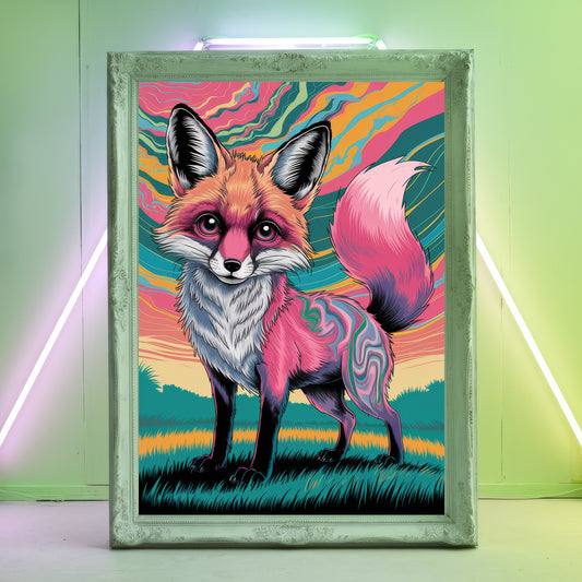 Funky Fox 7 Wall Art Poster Print