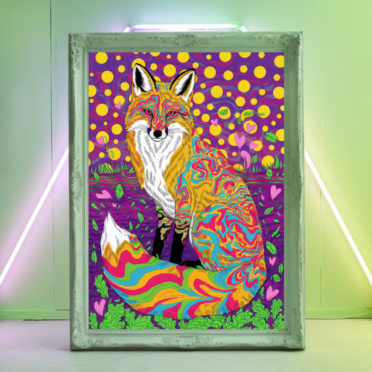 Funky Fox 9 Wall Art Poster Print