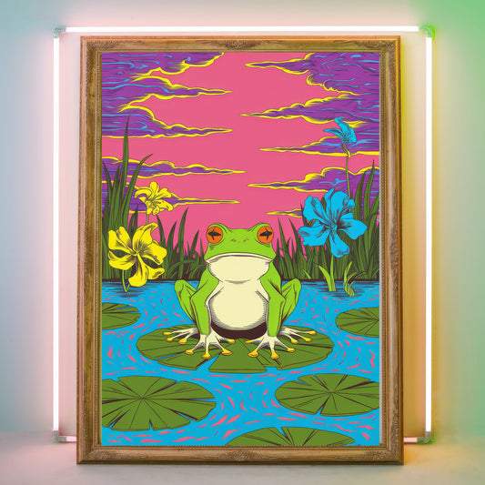 Funky Frog 10 Wall Art Poster Print