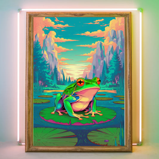 Funky Frog 8 Wall Art Poster Print
