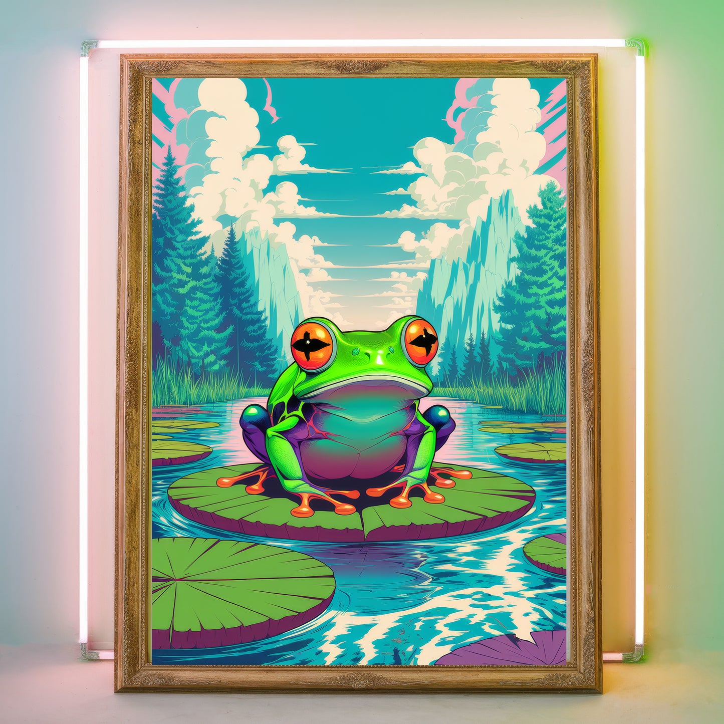 Funky Frog 9 Wall Art Poster Print
