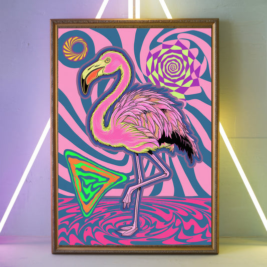Funky Flamingo 6 Wall Art Poster Print