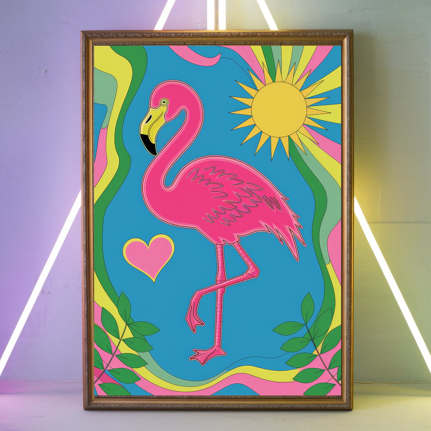 Funky Flamingo 7 Wall Art Poster Print
