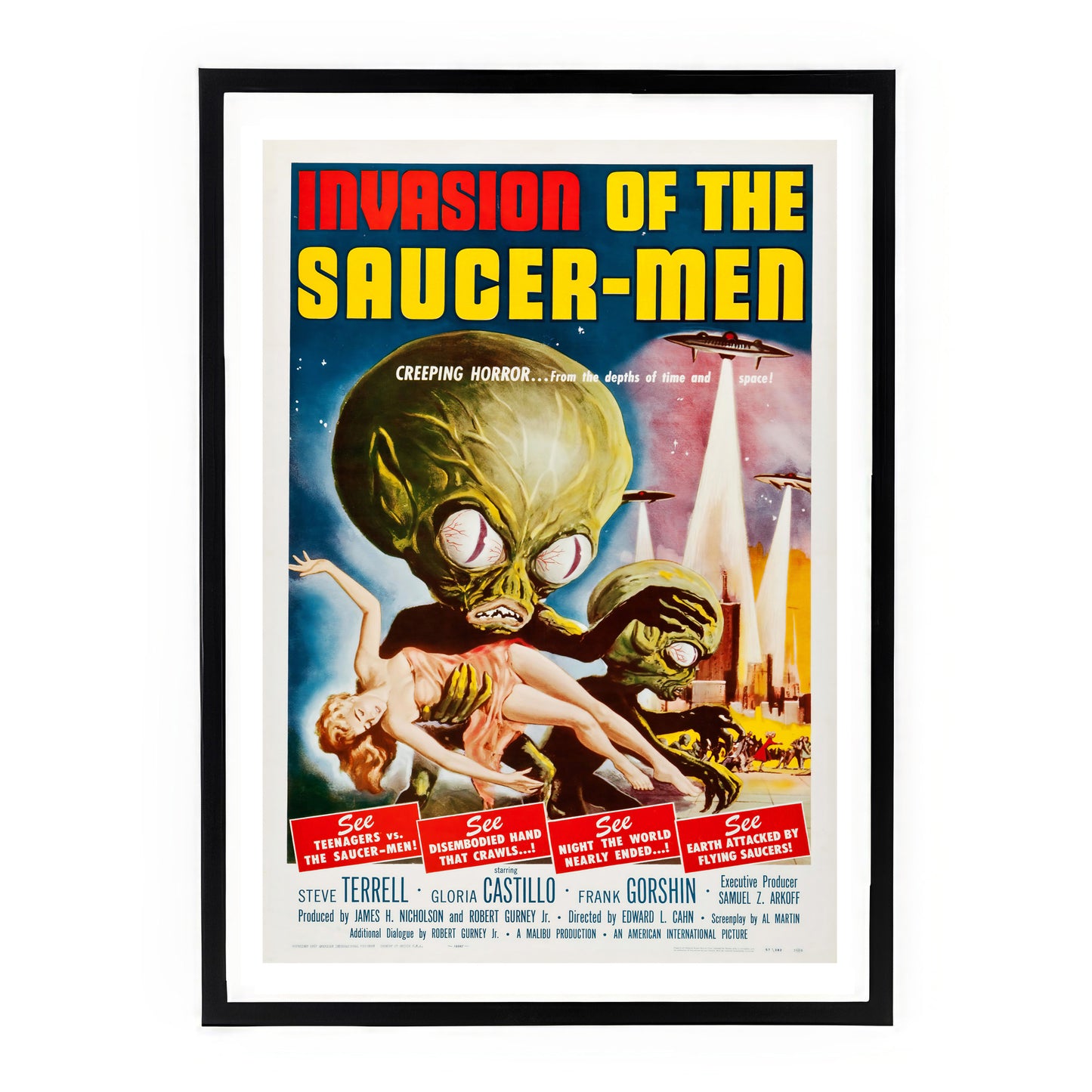 Invasion of the Saucer-Men (1957) Movie Poster – Retro Sci-Fi Horror Print