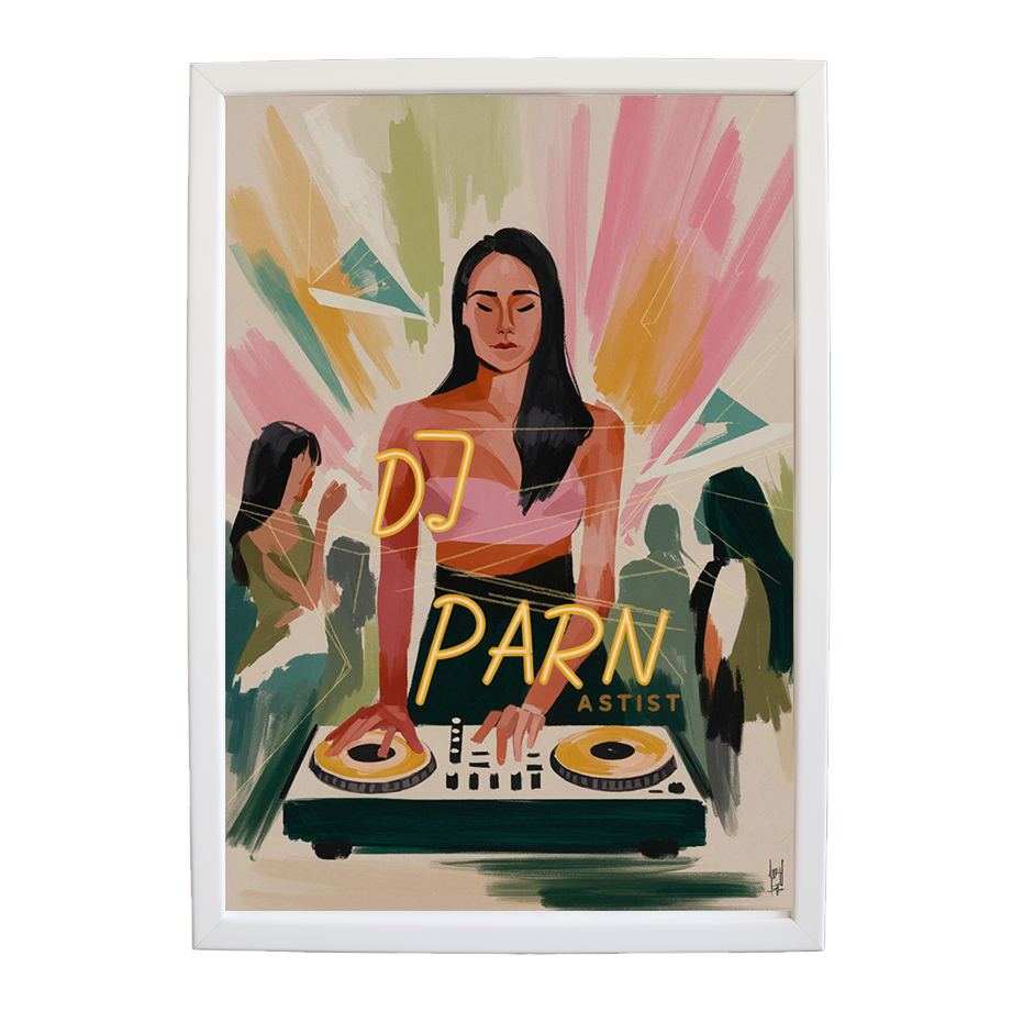 Neon EDM Canvas wall art print by Music Stag ASTIST — DJ Parn #15