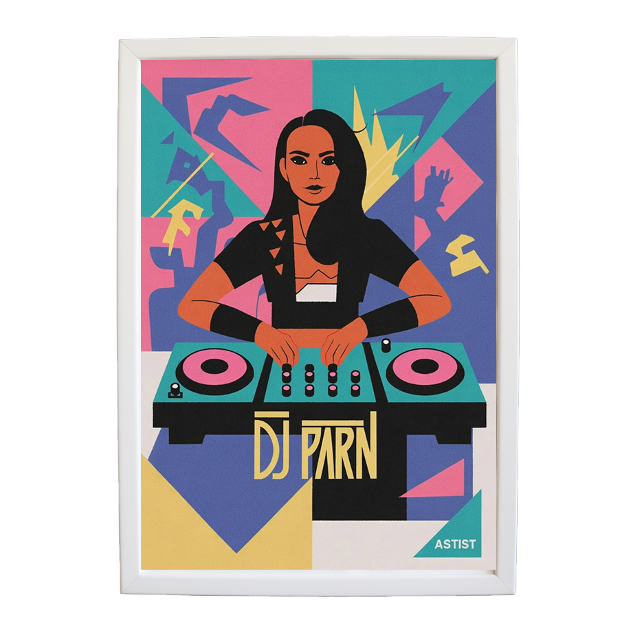 Neon DJ Poster Study wall art print by Music Stag ASTIST — DJ Parn #51