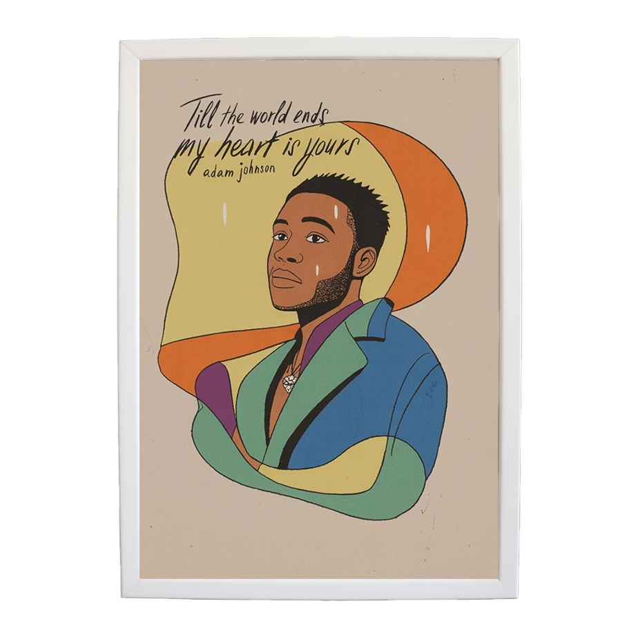 Adam Johnson 'Till The World Ends, My Heart Is Yours' art print #100 — music-inspired wall decor by Music Stag