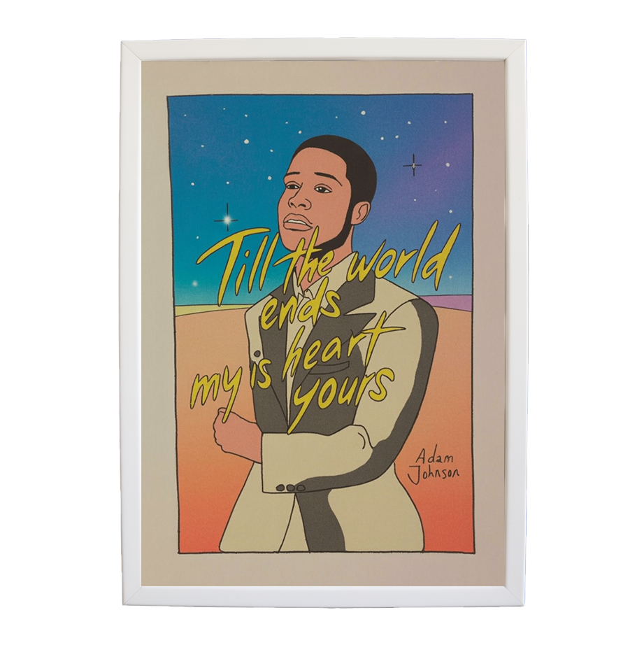 Adam Johnson 'Till The World Ends, My Heart Is Yours' art print #101 — music-inspired wall decor by Music Stag