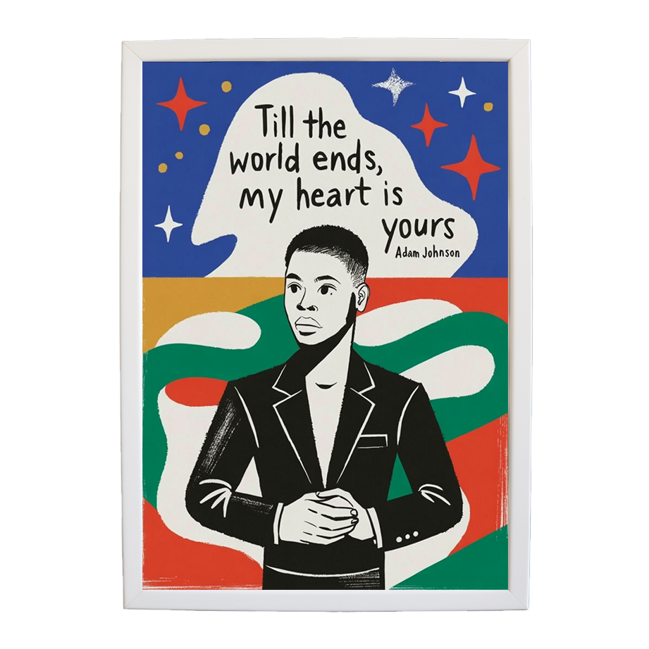 Adam Johnson 'Till The World Ends, My Heart Is Yours' art print #110 — music-inspired wall decor by Music Stag