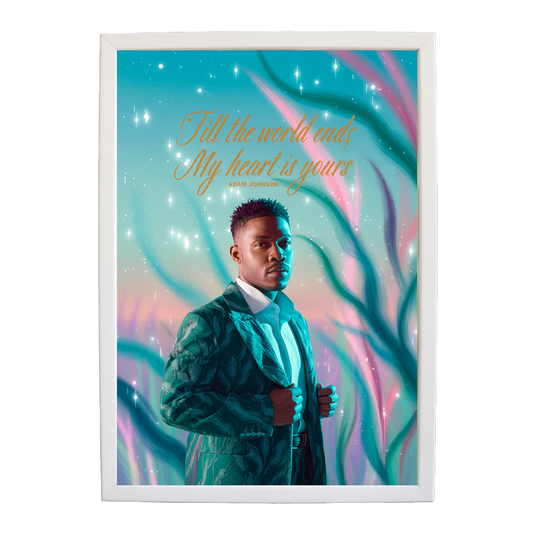 Adam Johnson 'Till The World Ends, My Heart Is Yours' art print #113 — music-inspired wall decor by Music Stag