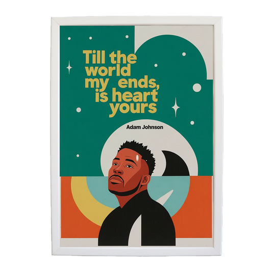 Adam Johnson 'Till The World Ends, My Heart Is Yours' art print #117 — music-inspired wall decor by Music Stag
