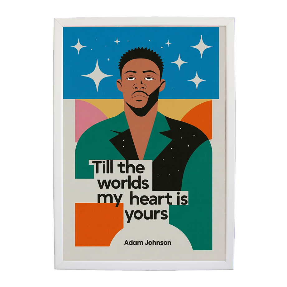 Adam Johnson 'Till The World Ends, My Heart Is Yours' art print #119 — music-inspired wall decor by Music Stag