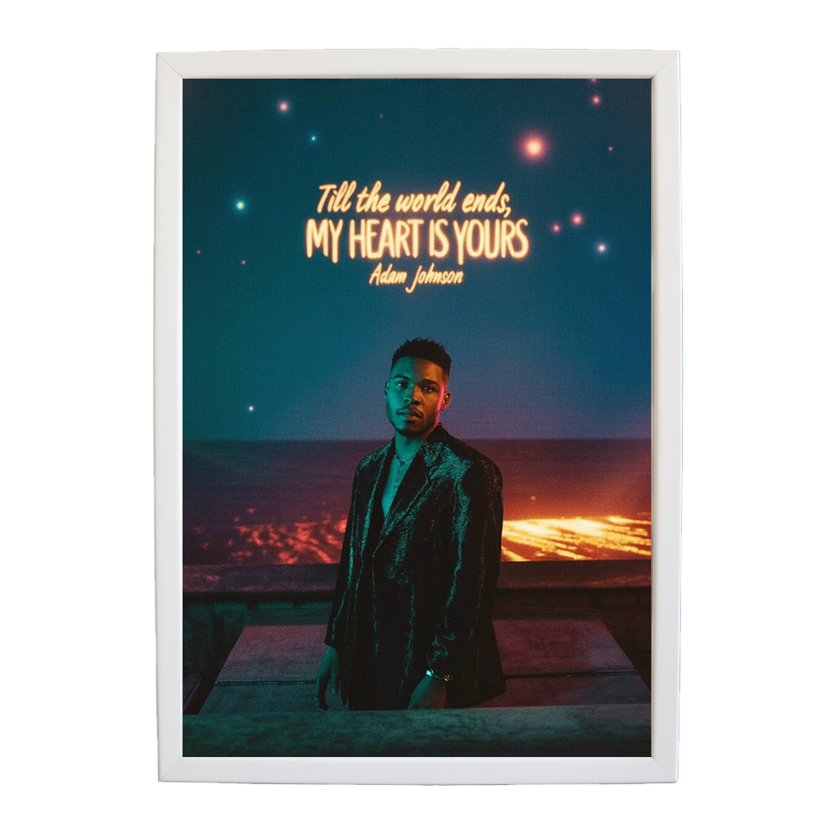 Adam Johnson 'Till The World Ends, My Heart Is Yours' art print #126 — music-inspired wall decor by Music Stag
