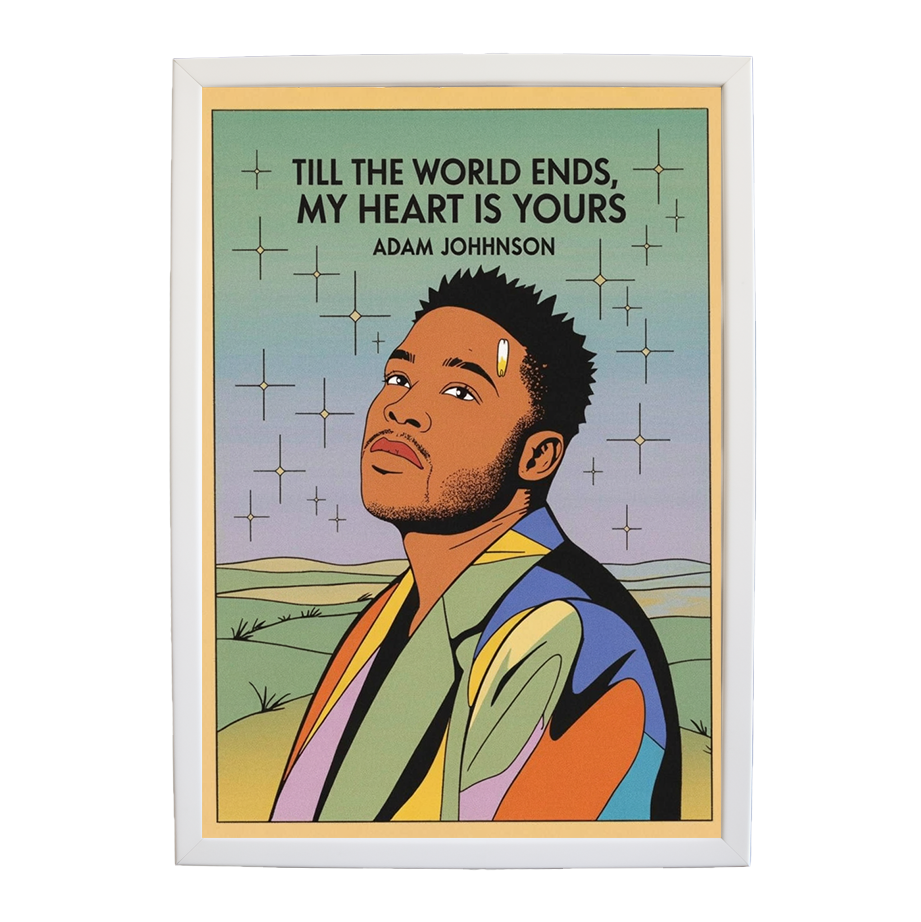 Adam Johnson 'Till The World Ends, My Heart Is Yours' art print #129 — music-inspired wall decor by Music Stag