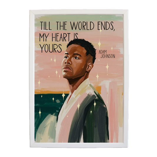 Adam Johnson 'Till The World Ends, My Heart Is Yours' art print #133 — music-inspired wall decor by Music Stag