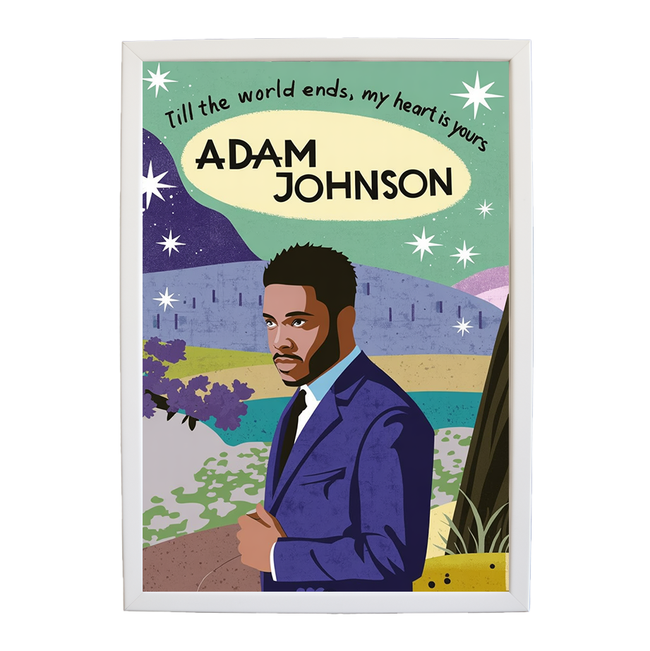 Adam Johnson 'Till The World Ends, My Heart Is Yours' art print #136 — music-inspired wall decor by Music Stag