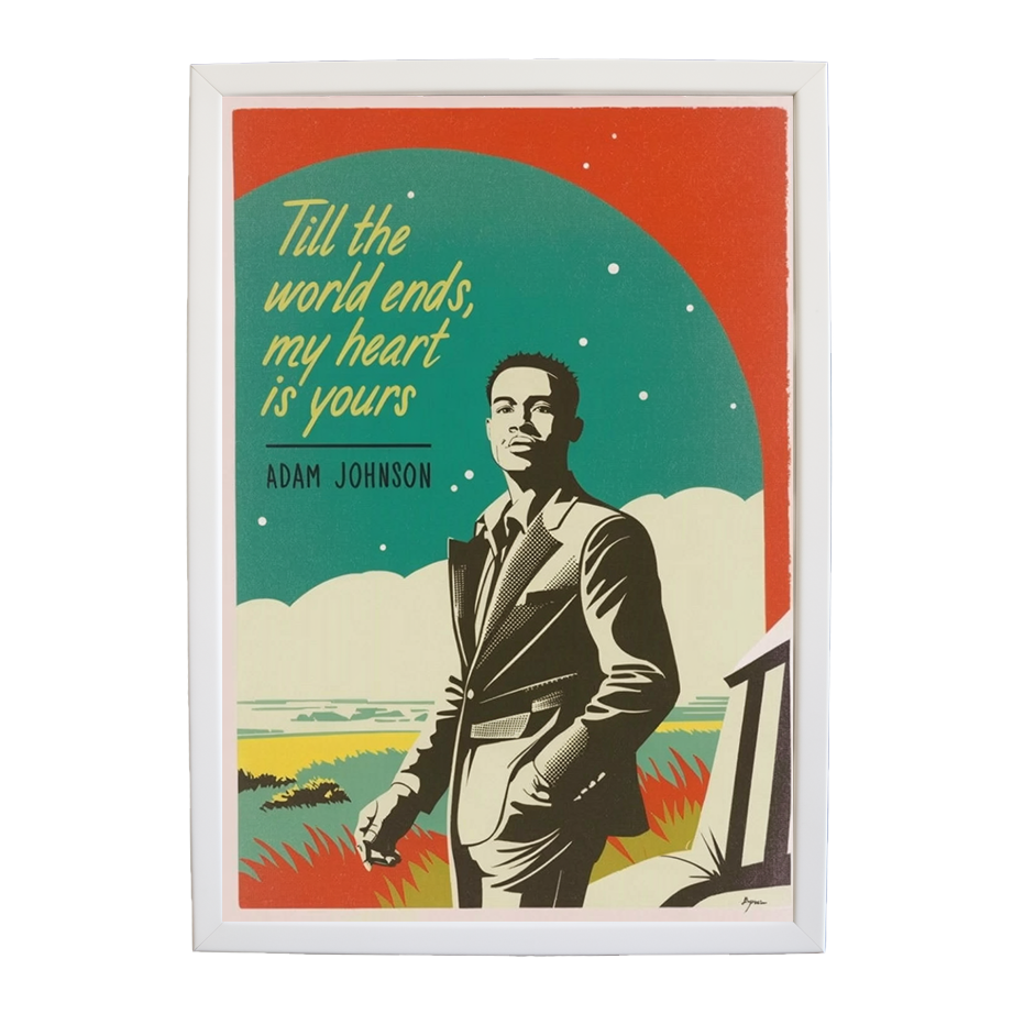 Adam Johnson 'Till The World Ends, My Heart Is Yours' art print #143 — music-inspired wall decor by Music Stag