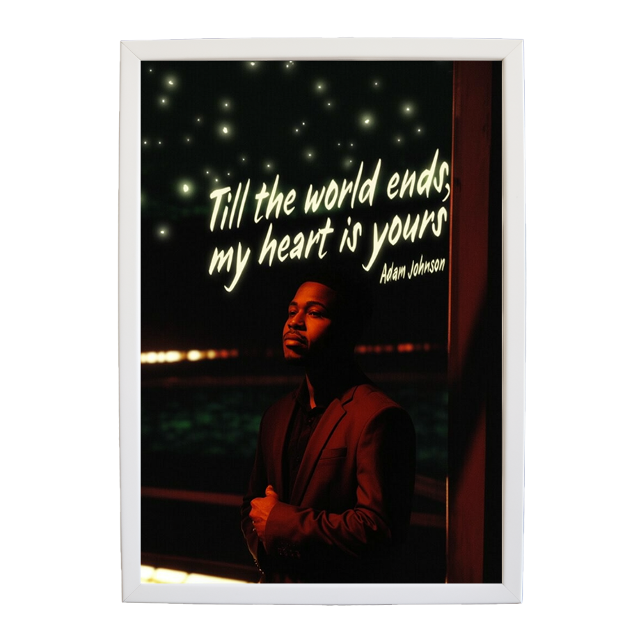 Adam Johnson 'Till The World Ends, My Heart Is Yours' art print #41 — music-inspired wall decor by Music Stag