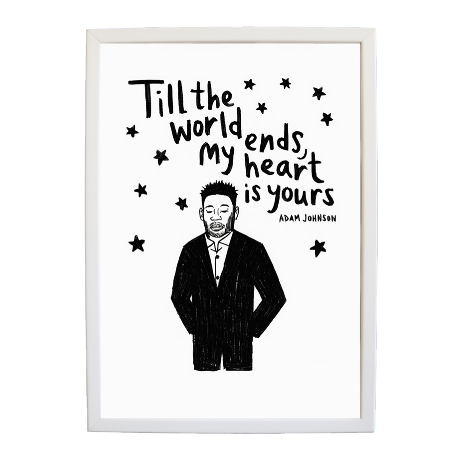 Adam Johnson 'Till The World Ends, My Heart Is Yours' art print #51 — music-inspired wall decor by Music Stag