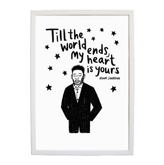 Adam Johnson 'Till The World Ends, My Heart Is Yours' art print #51 — music-inspired wall decor by Music Stag