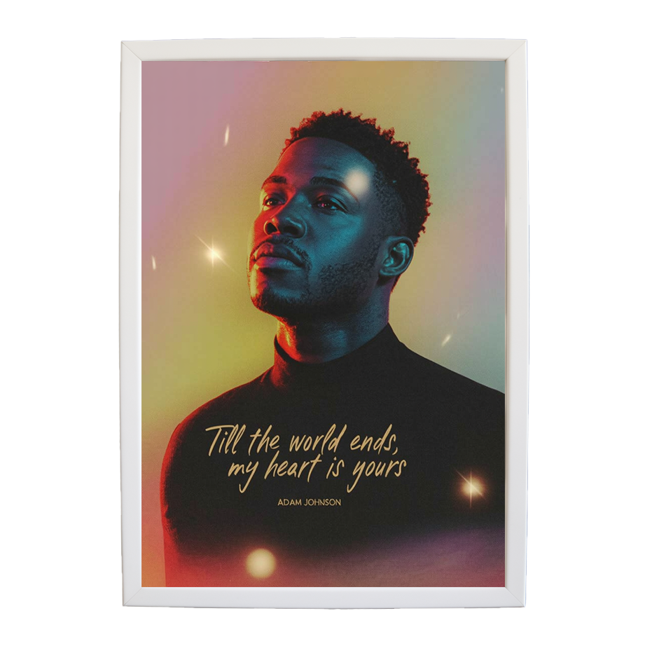 Adam Johnson 'Till The World Ends, My Heart Is Yours' art print #62 — music-inspired wall decor by Music Stag