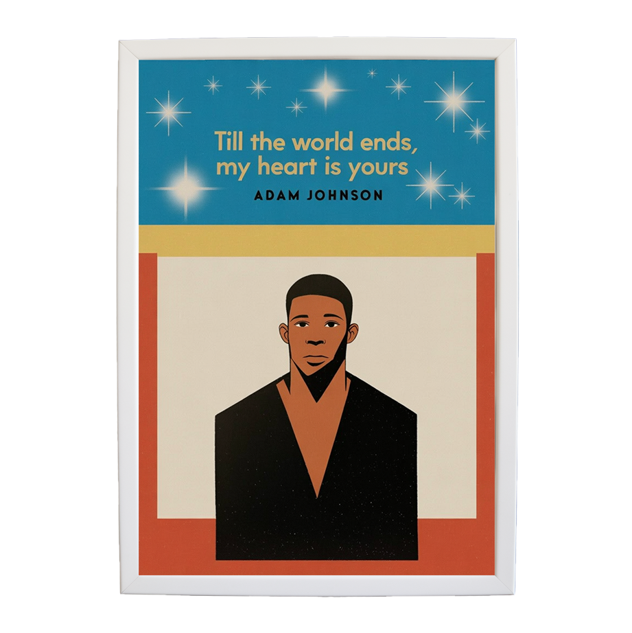 Adam Johnson 'Till The World Ends, My Heart Is Yours' art print #65 — music-inspired wall decor by Music Stag