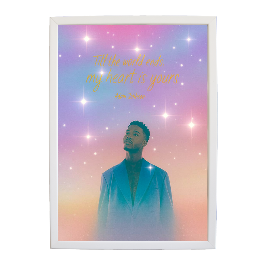 Adam Johnson 'Till The World Ends, My Heart Is Yours' art print #75 — music-inspired wall decor by Music Stag